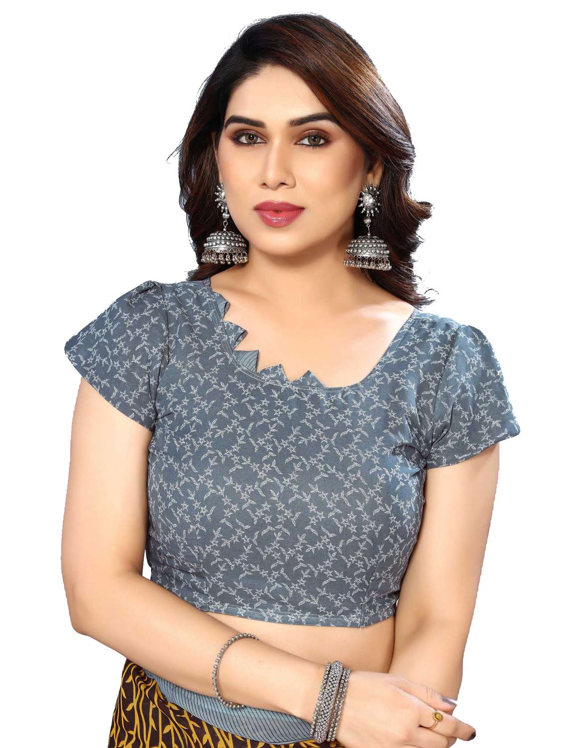 Women Pack Of 2 Printed Saree With Blouse - 22446256 -  Standard Image - 3
