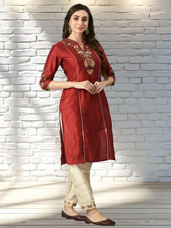 women embroidered kurta pant with dupatta set - 22446552 -  Standard Image - 3