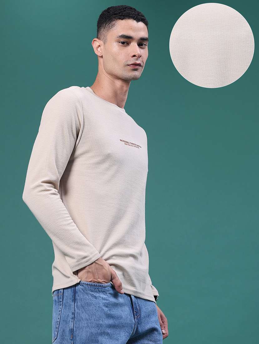 Men Tyographic Long Sleeves Regular Fit T-shirt - 22446605 -  Standard Image - 3