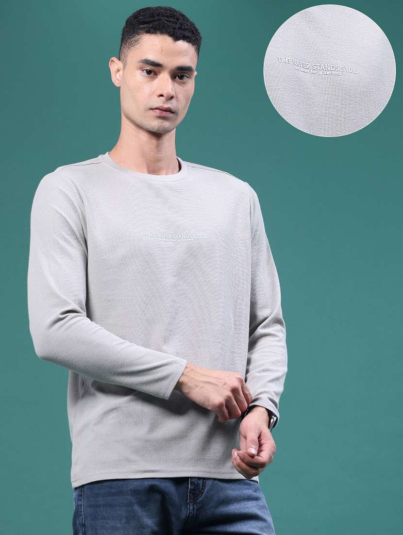 Men Typographic Long Sleeves Regular Fit T-shirt - 22446606 -  Standard Image - 3