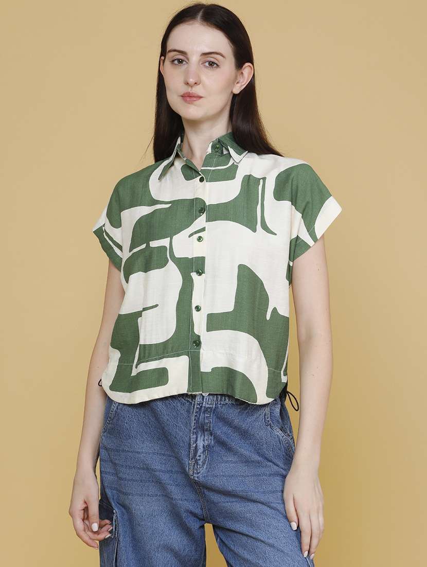 women printed collared shirt style top - 22446633 -  Standard Image - 3