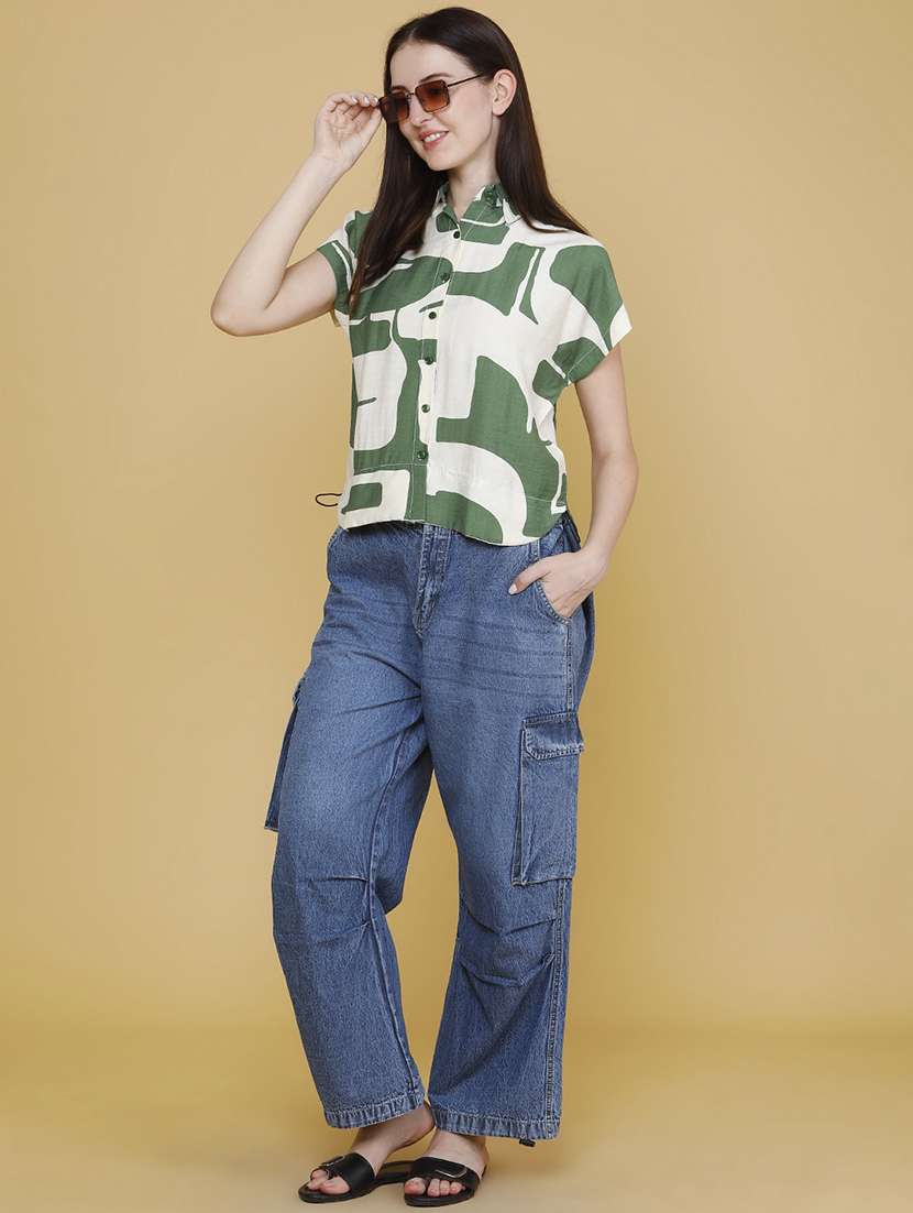 women printed collared shirt style top - 22446633 -  Standard Image - 5