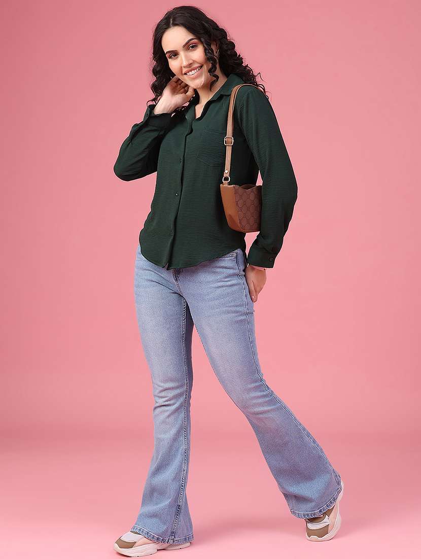 women solid long sleeves regular shirt - 22446706 -  Standard Image - 5
