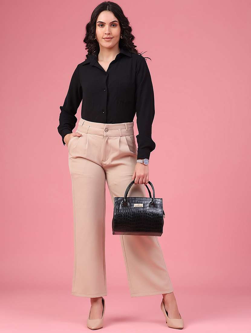 women solid long sleeves regular fit shirt - 22446707 -  Standard Image - 5