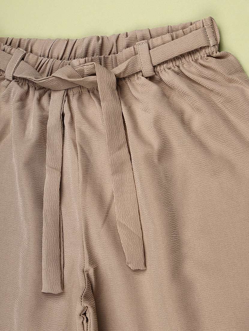girls solid high rise straight trouser - 22447030 -  Standard Image - 3