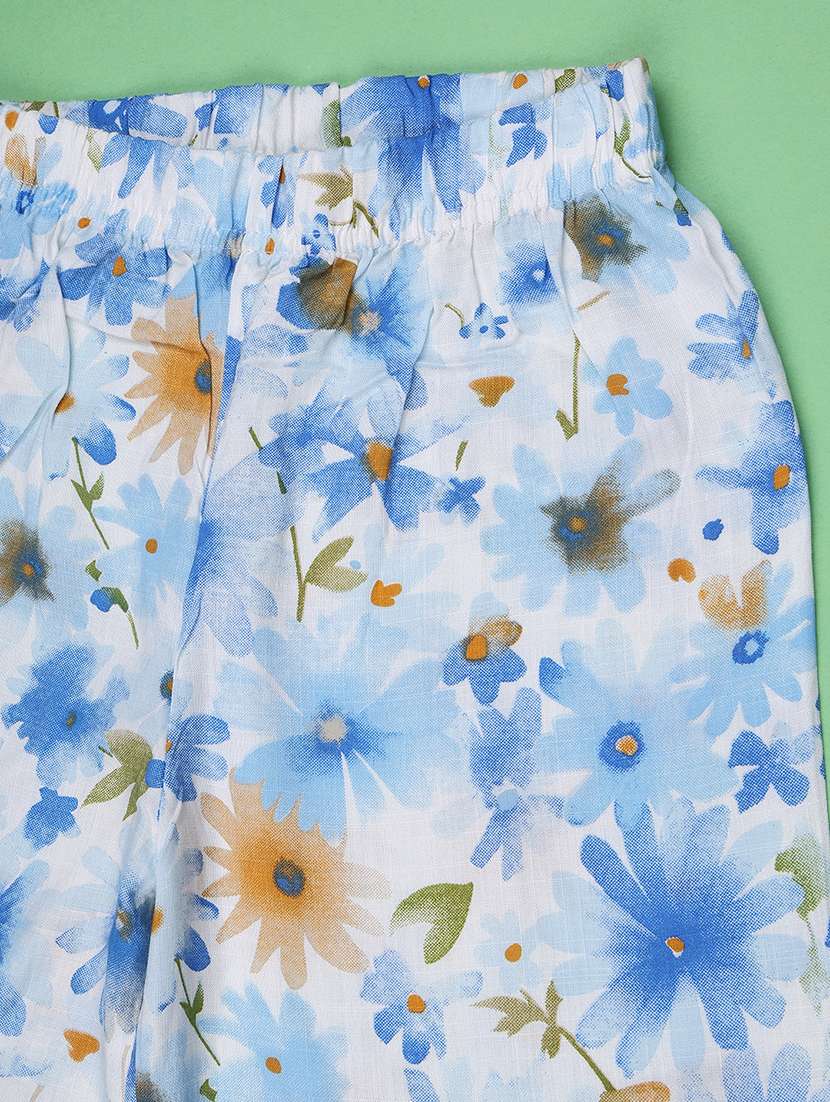 girls printed mid rise straight fit trouser - 22447034 -  Standard Image - 3