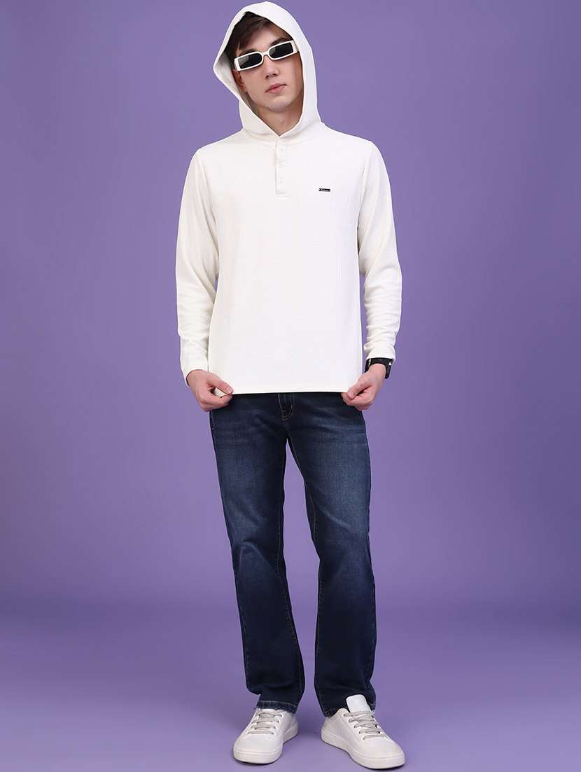 Men Textured Long Sleeves Hooded T-shirt - 22447135 -  Standard Image - 5