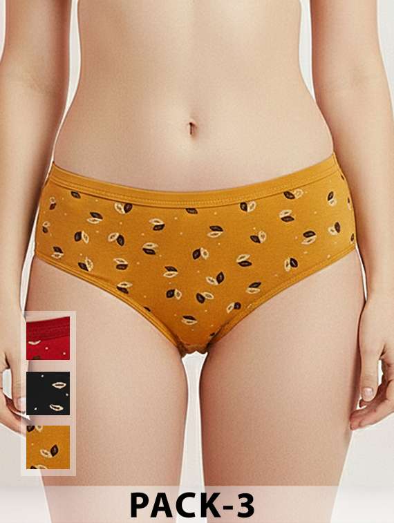 women pack of 3 printed mid rise hipster panty