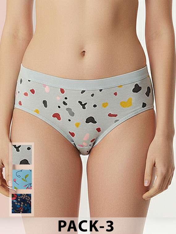 women pack of 3 printed mid rise hipster panty