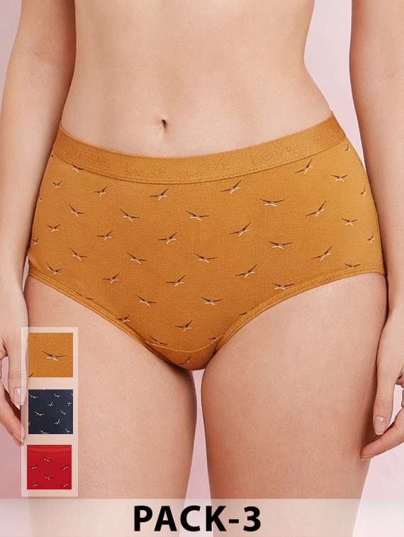 women pack of 3 printed mid rise hipster panty