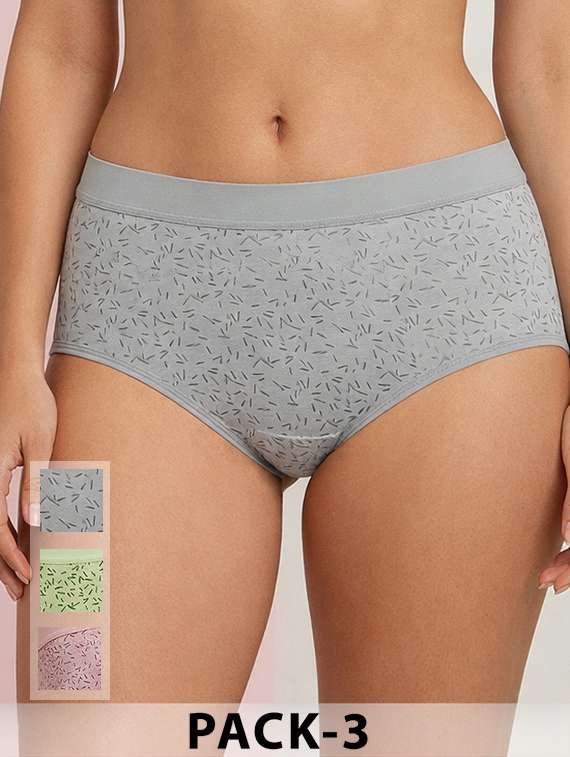 women pack of 3 printed mid rise hipster panty