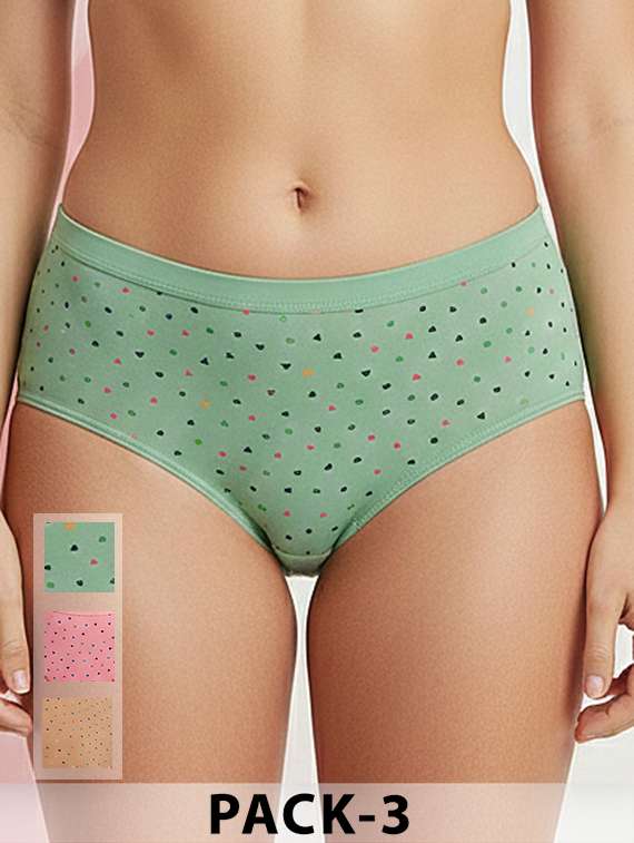 women pack of 3 printed mid rise hipster panty