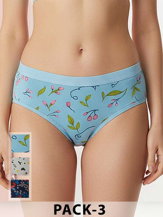 women pack of 3 printed mid rise hipster panty