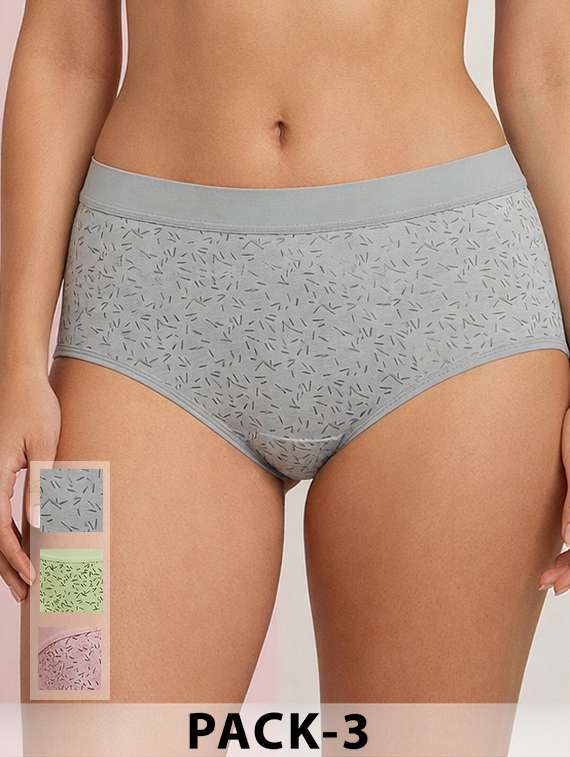 women pack of 3 printed mid rise hipster panty