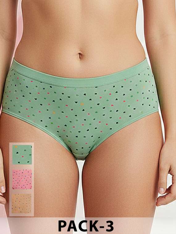 women pack of 3 printed mid rise hipster panty