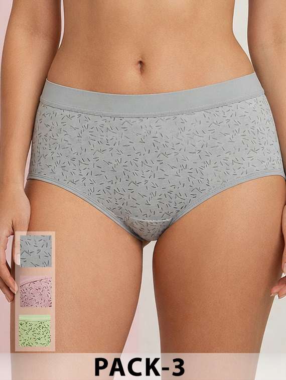women pack of 3 printed mid rise hipster panty