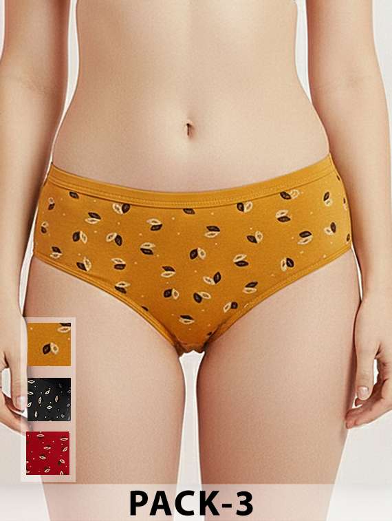 women pack of 3 printed mid rise hipster panty