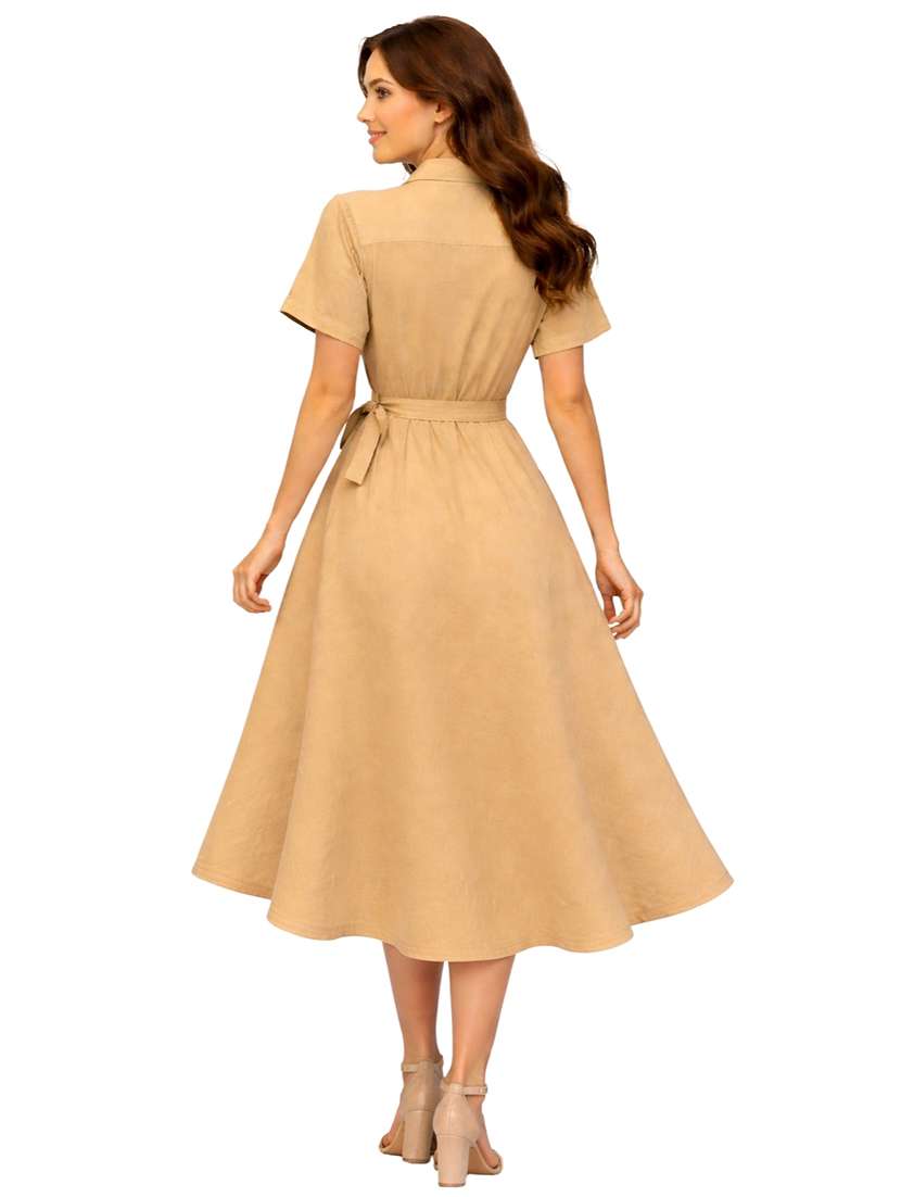women floral cotton a-line shirt dress - 22447571 -  Standard Image - 3