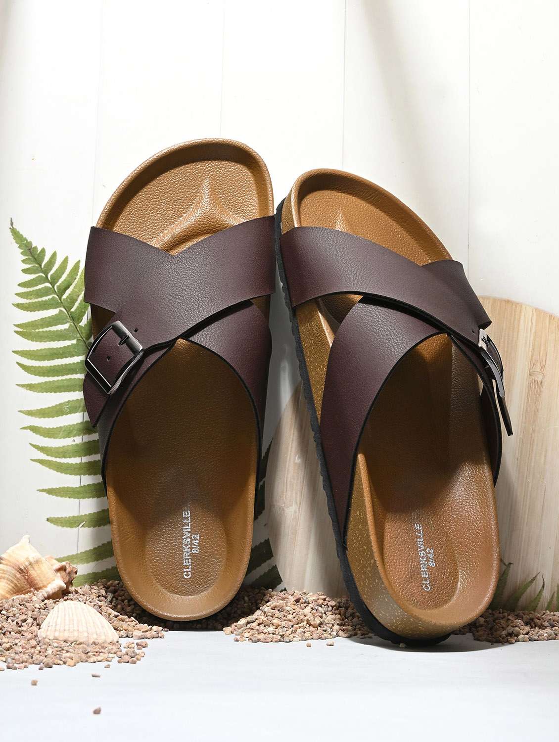 men solid slip on sandal