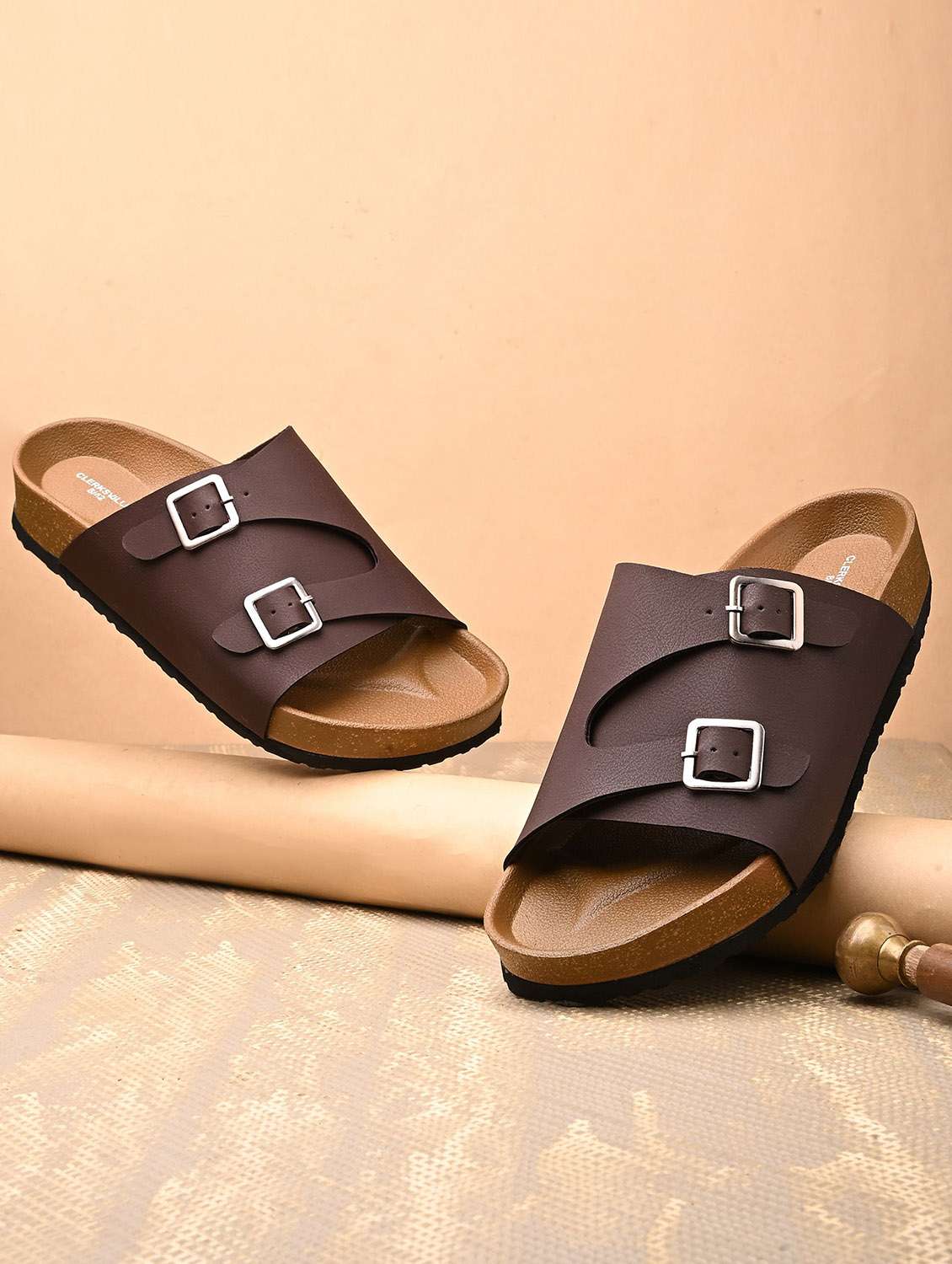 men solid slip on sandal