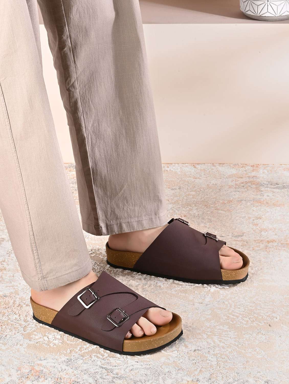 men solid slip on sandal - 22447685 -  Standard Image - 3