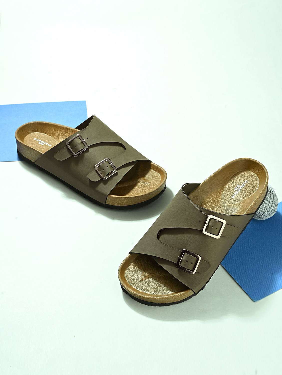 men solid slip on sandal