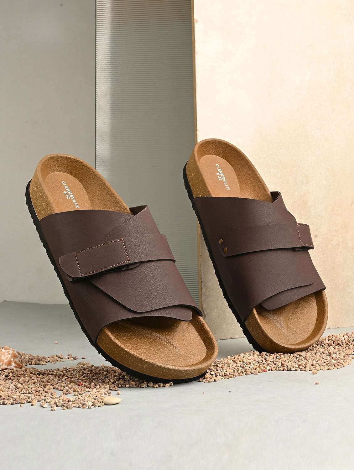 men solid slip on sandal