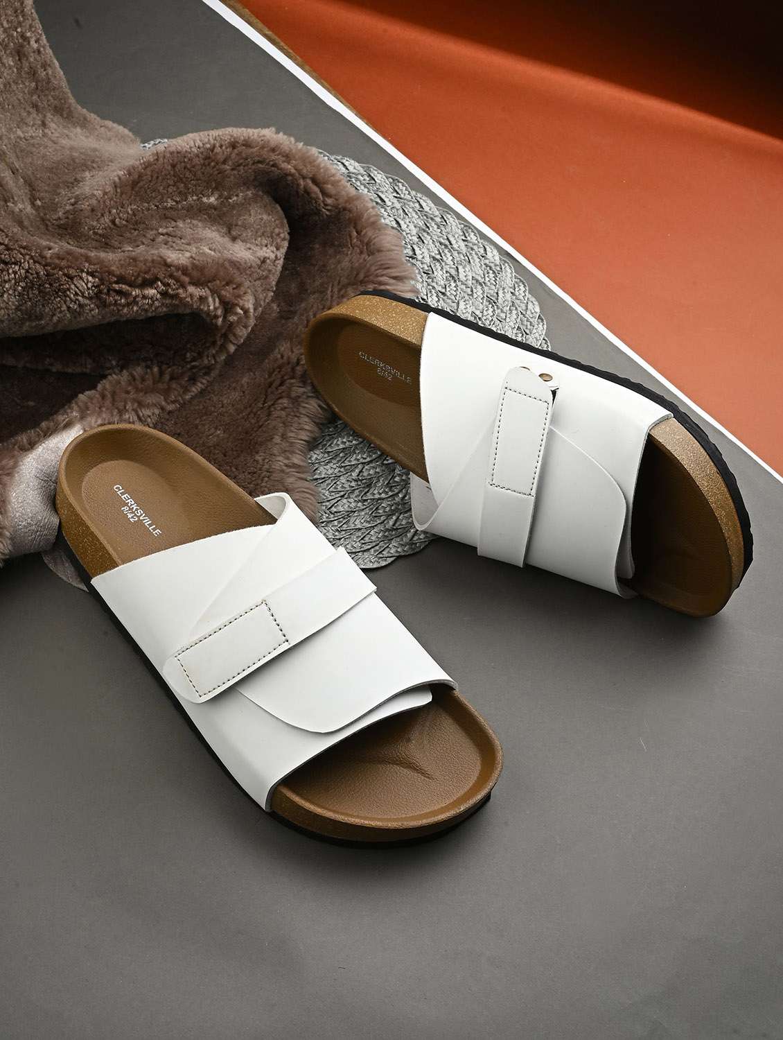 men solid slip on sandal