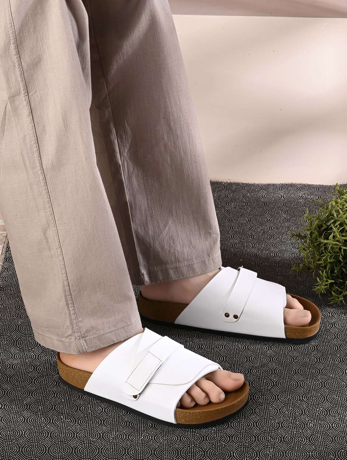 men solid slip on sandal - 22447701 -  Standard Image - 3