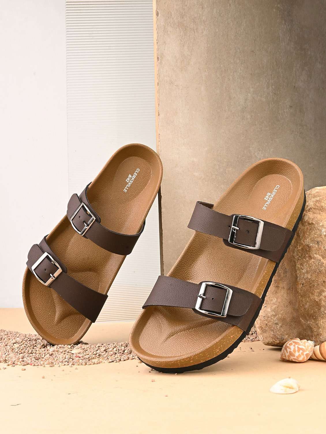 men solid slip on sandal