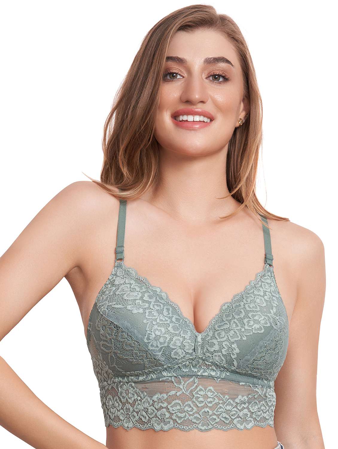 women solid non wired bralette bra