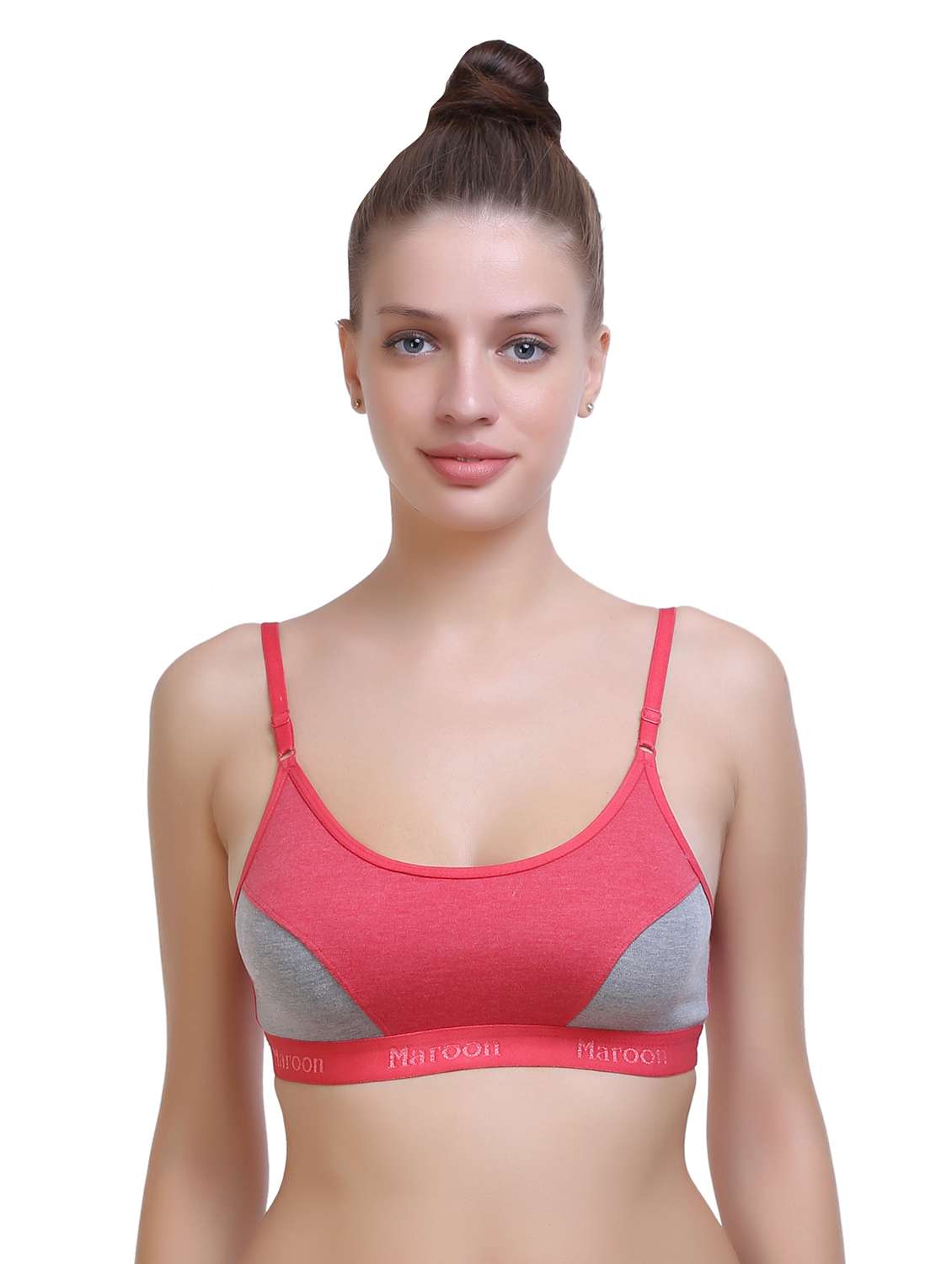 women color blocked non wired sports bra
