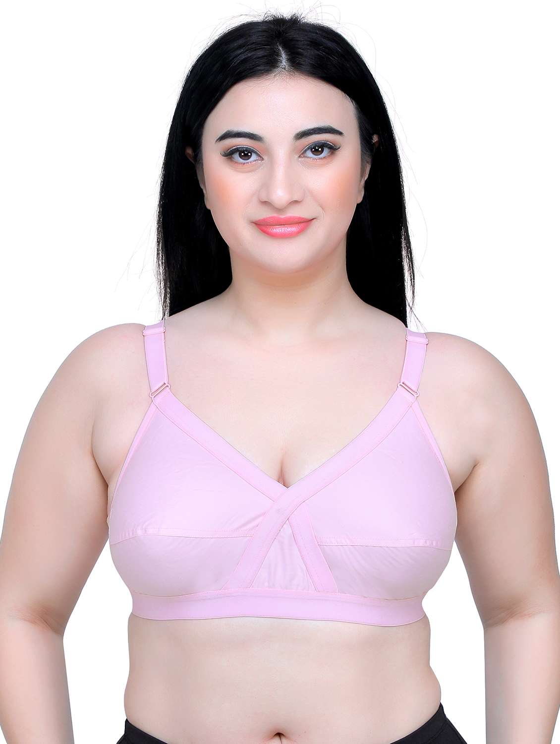 women solid non wired minimizer bra
