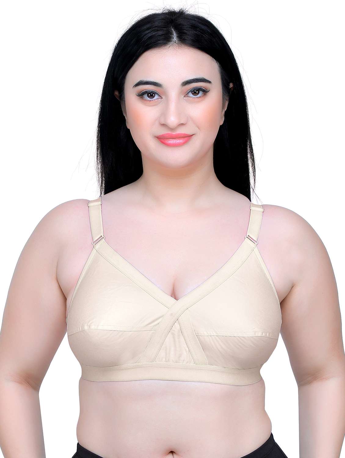 women solid non wired minimizer bra