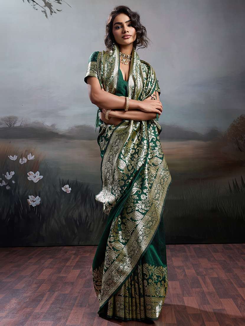 women self design banarasi saree with blouse - 22447878 -  Standard Image - 3