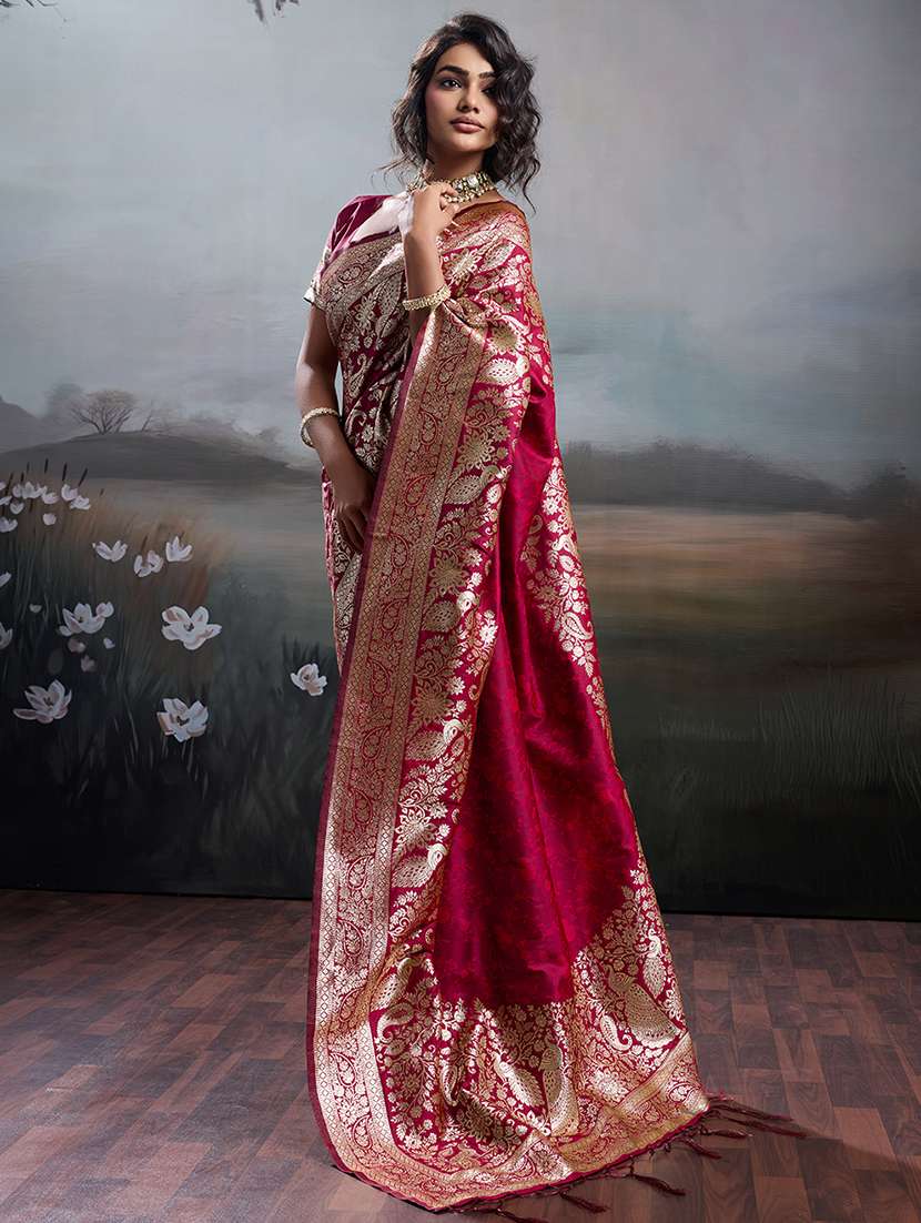 women self design banarasi saree with blouse - 22447881 -  Standard Image - 3