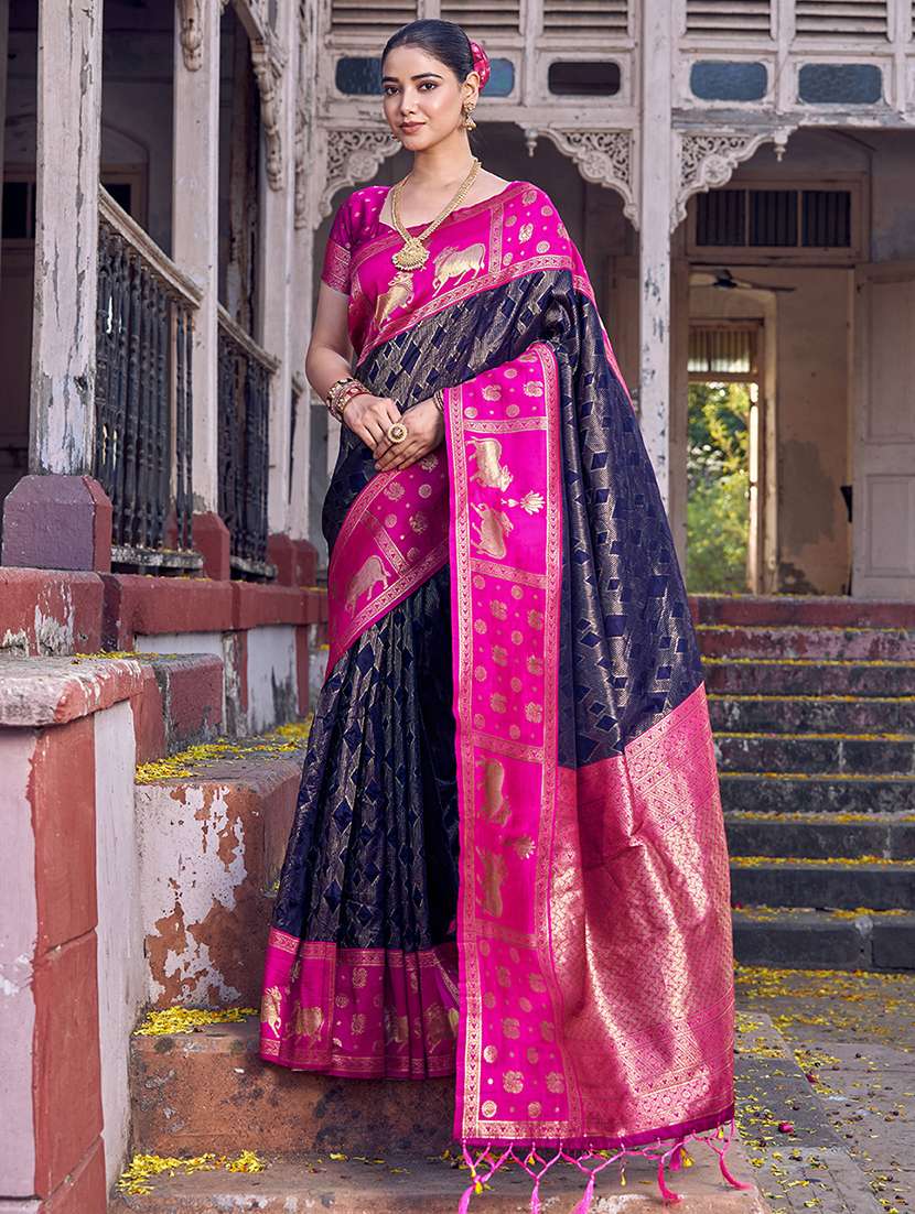 women self design kanjivaram saree with blouse