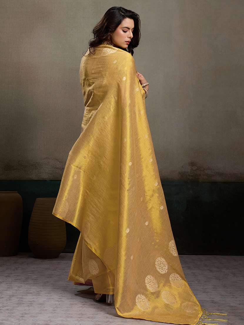 beige tissue handloom saree with blouse - 22447902 -  Standard Image - 3