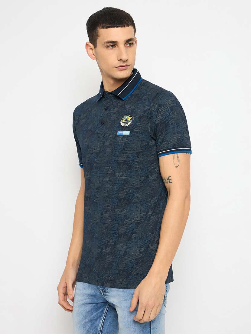 men printed polo neck t-shirt - 22447924 -  Standard Image - 3