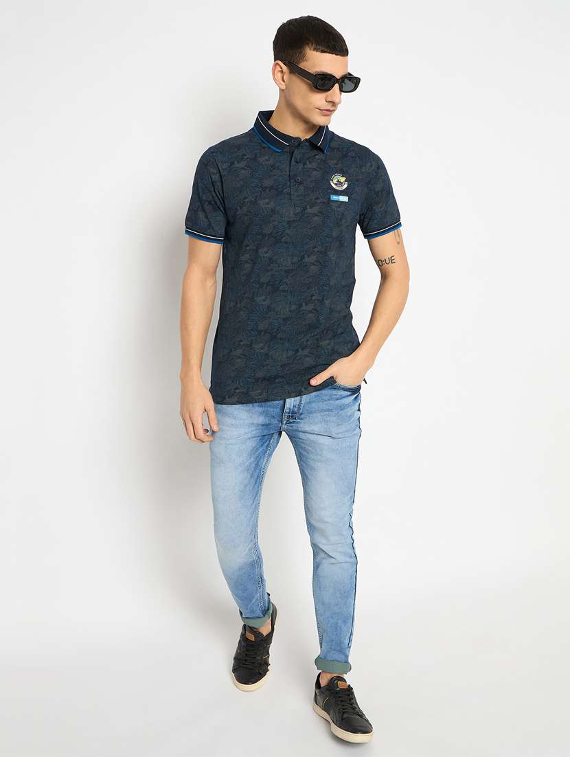 men printed polo neck t-shirt - 22447924 -  Standard Image - 5