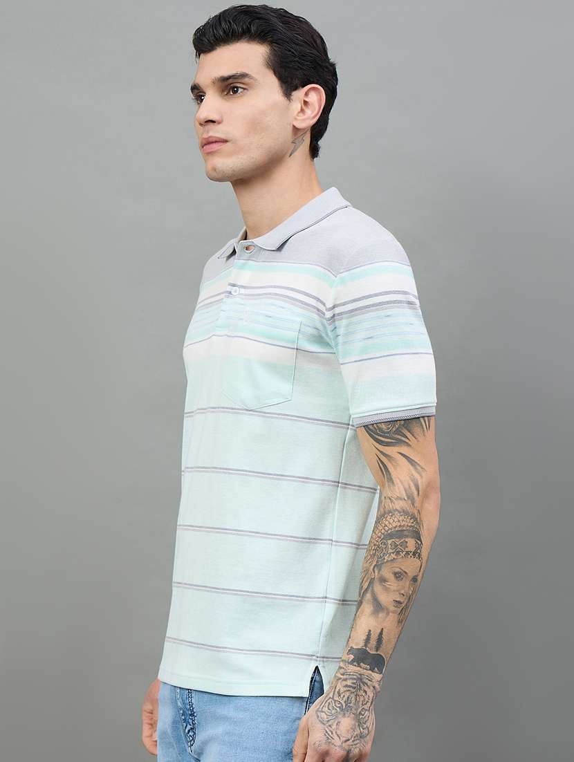 men multi colored cotton blend plain t-shirt - 22447933 -  Standard Image - 3