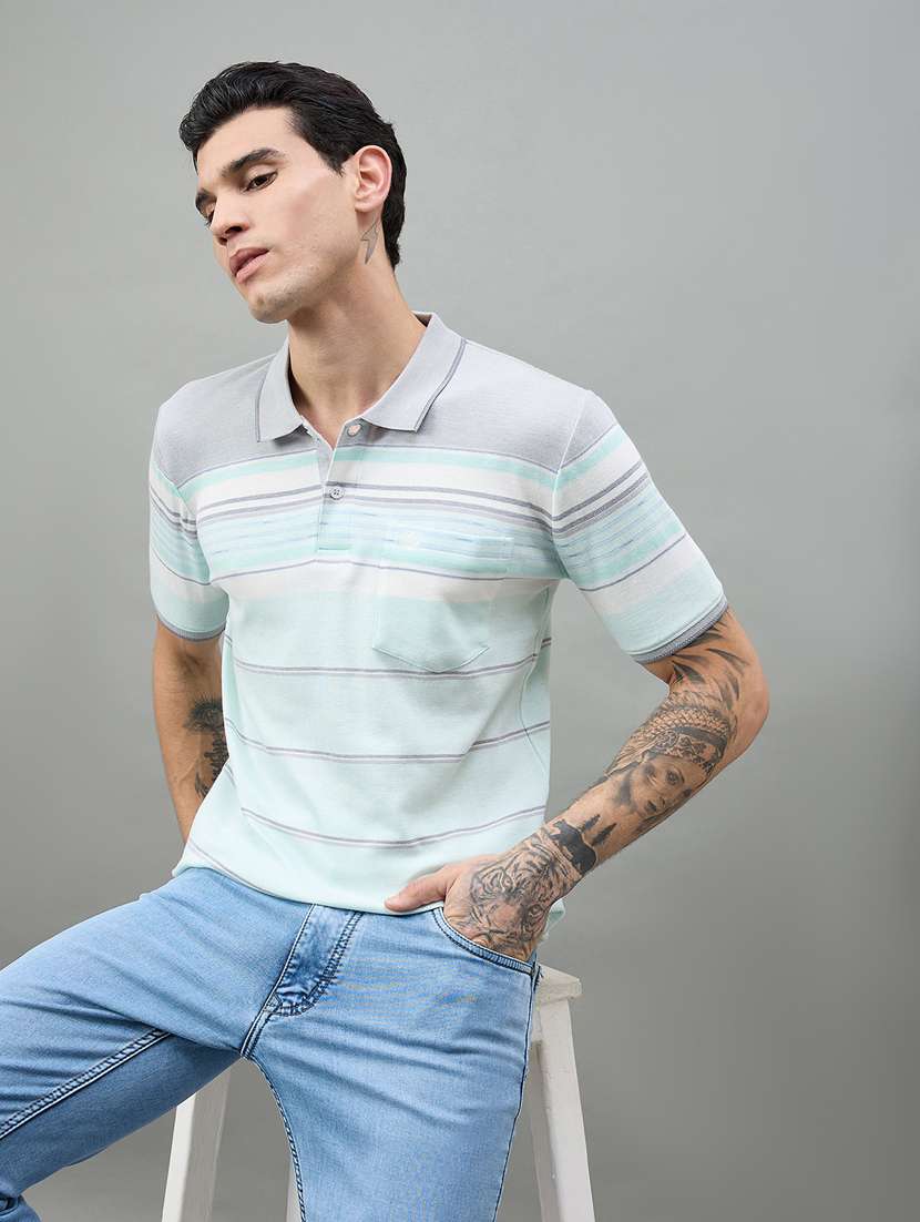 men multi colored cotton blend plain t-shirt - 22447933 -  Standard Image - 5