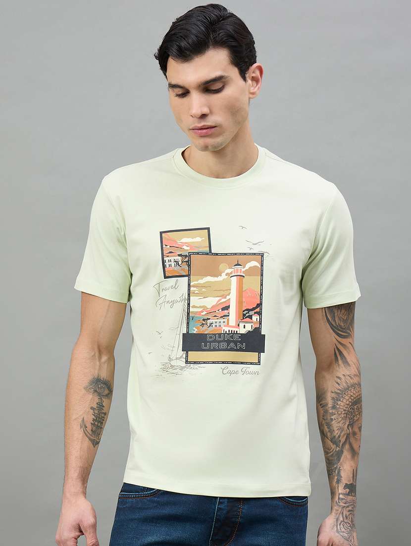 men printed short sleeve t-shirt