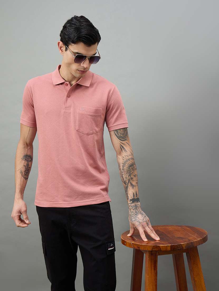 men textured short sleeve polo t-shirt - 22447950 -  Standard Image - 5