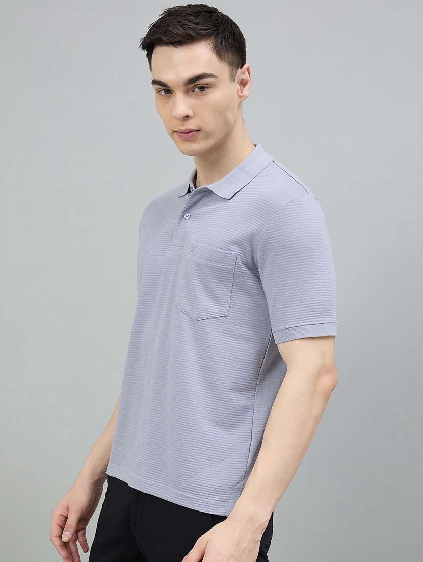 Men Stripes Polo Neck T-shirt - 22447951 -  Standard Image - 3