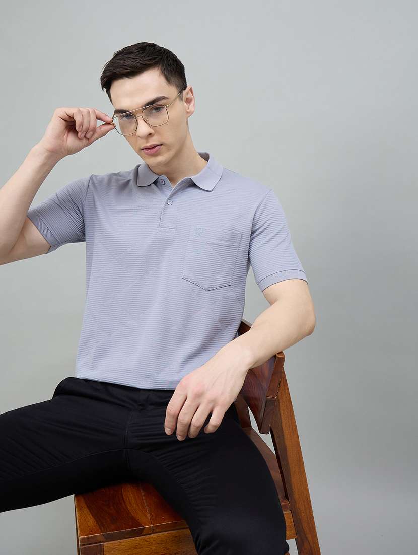 Men Stripes Polo Neck T-shirt - 22447951 -  Standard Image - 5