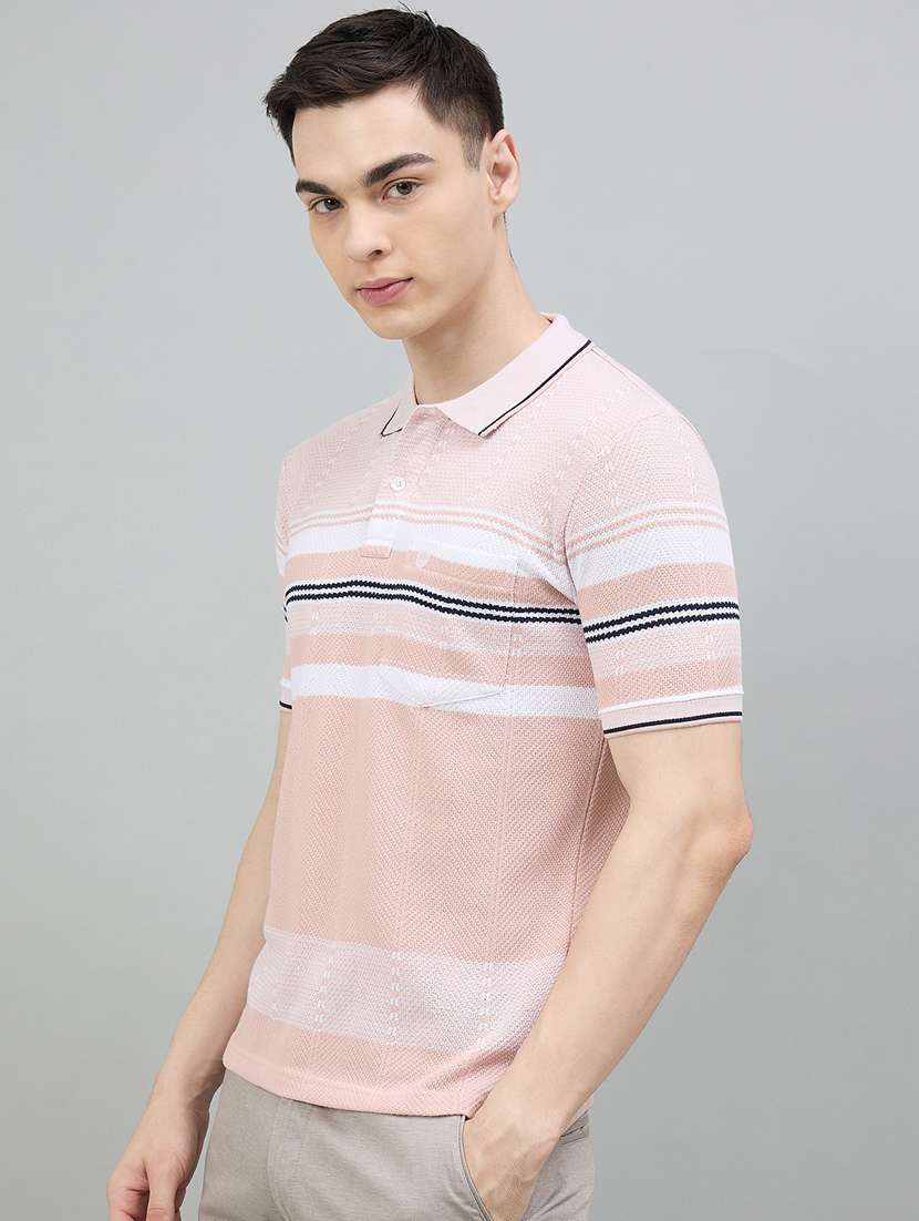 men striped short sleeve polo t-shirt - 22447952 -  Standard Image - 3