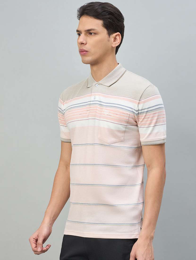 men striped short sleeve polo t-shirt - 22447978 -  Standard Image - 3