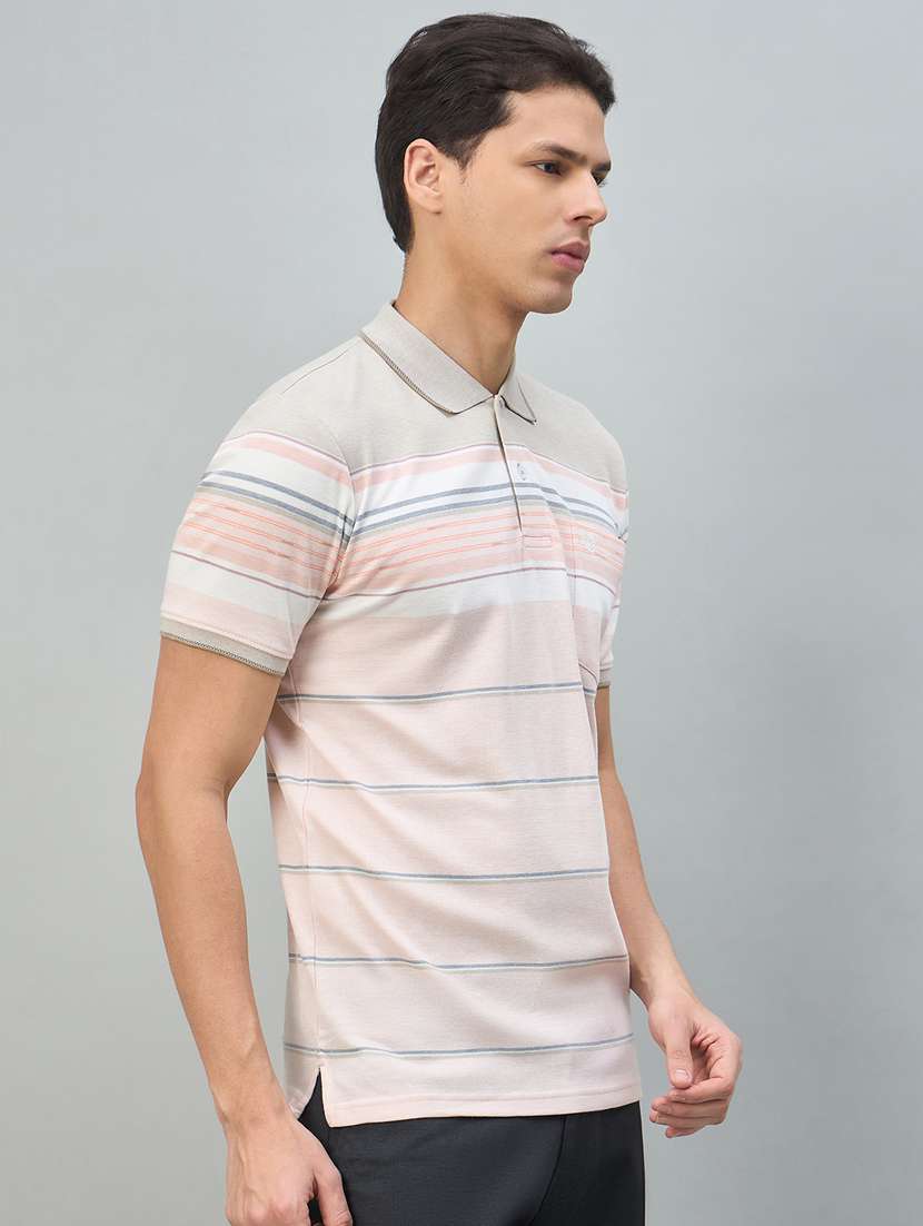men striped short sleeve polo t-shirt - 22447978 -  Standard Image - 5