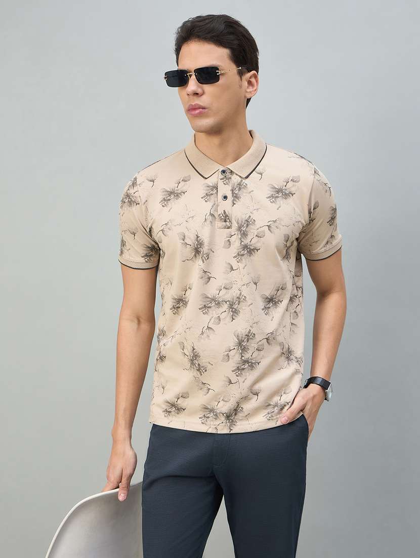 men multi colored cotton blend plain t-shirt